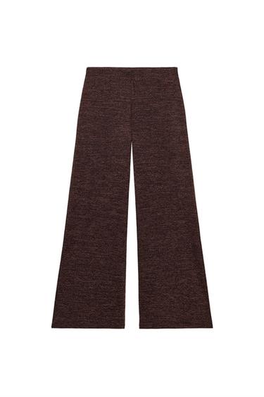 PANTALÓN BÁSICO PIQUÉ - Marrón oscuro de Zara