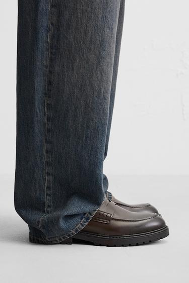 Zara DRESS PENNY LOAFERS - Brown - Image 0
