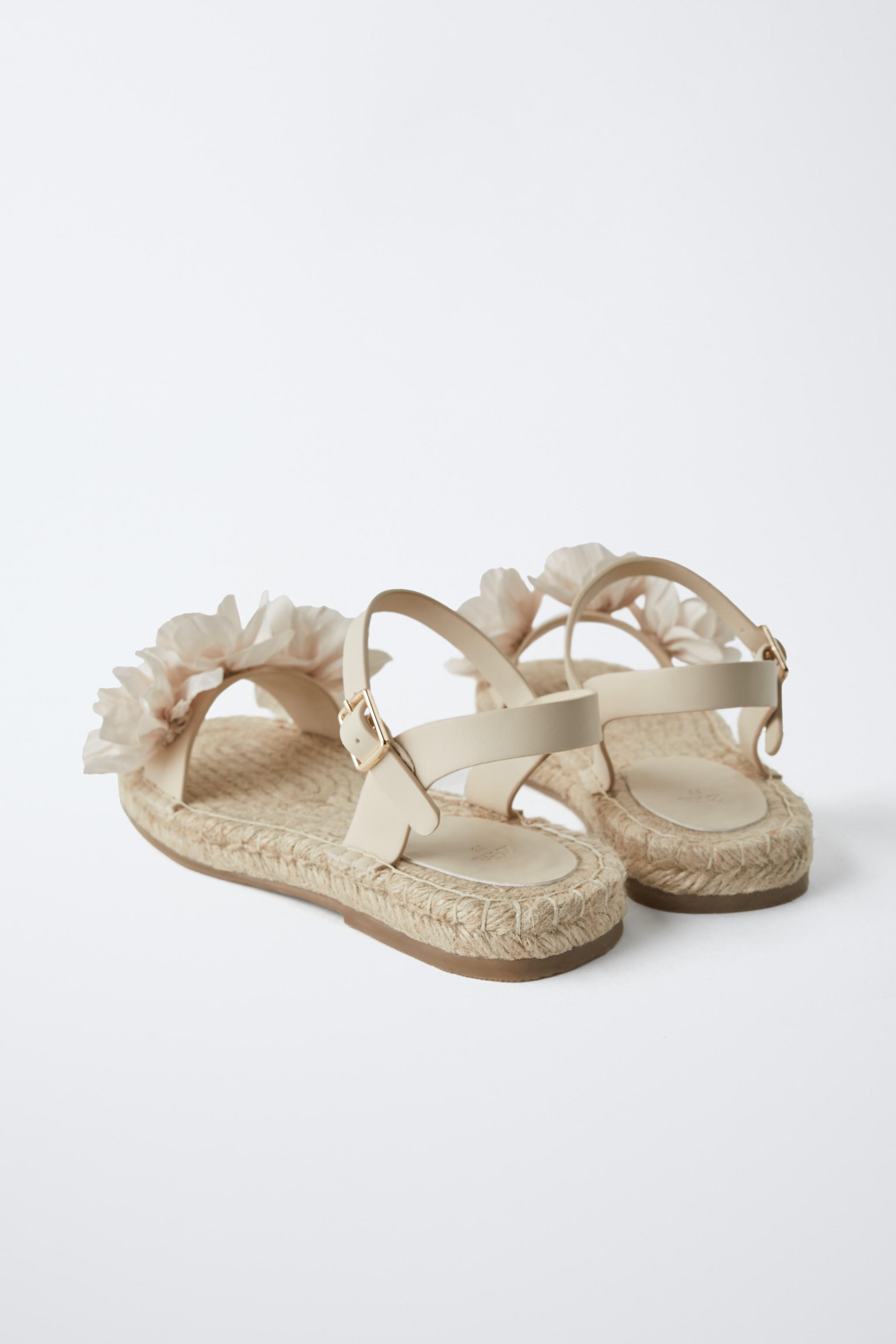 saraさま専用 JUTE FLOWER SANDALS - Off White | ZARA United States