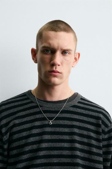 Zara STONE CORD METAL CHAIN - Silver - Image 0