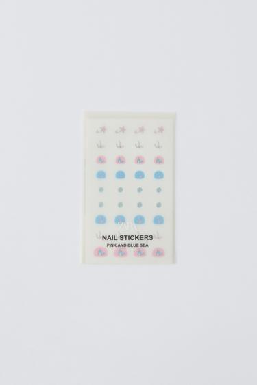 ZARA NAIL STICKERS PINK AND BLUE SEA - TINTED LEATHER الخاص بـ Zara