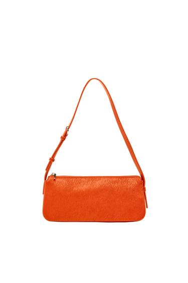 FAUX FUR LEATHER SHOULDER BAG