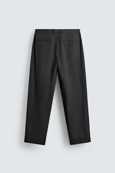 POPLIN SUIT TROUSERS - Charcoal by Zara - Image 7