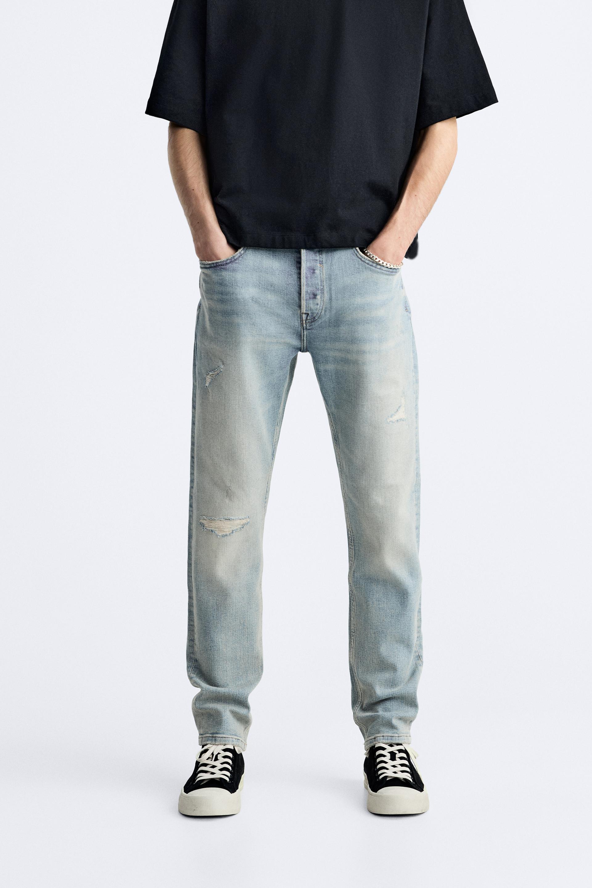 zara ripped slim fit jeans