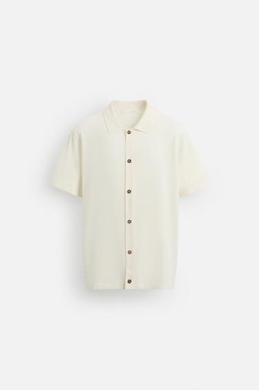 CHEMISE EN MAILLE REGULAR FIT - Écru de Zara - Image 6