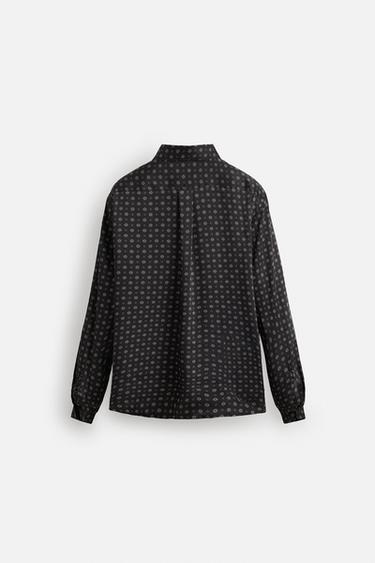 CHEMISE À IMPRIMÉ GÉOMÉTRIQUE ÉDITION LIMITÉE - Bleu marine de Zara - Image 3