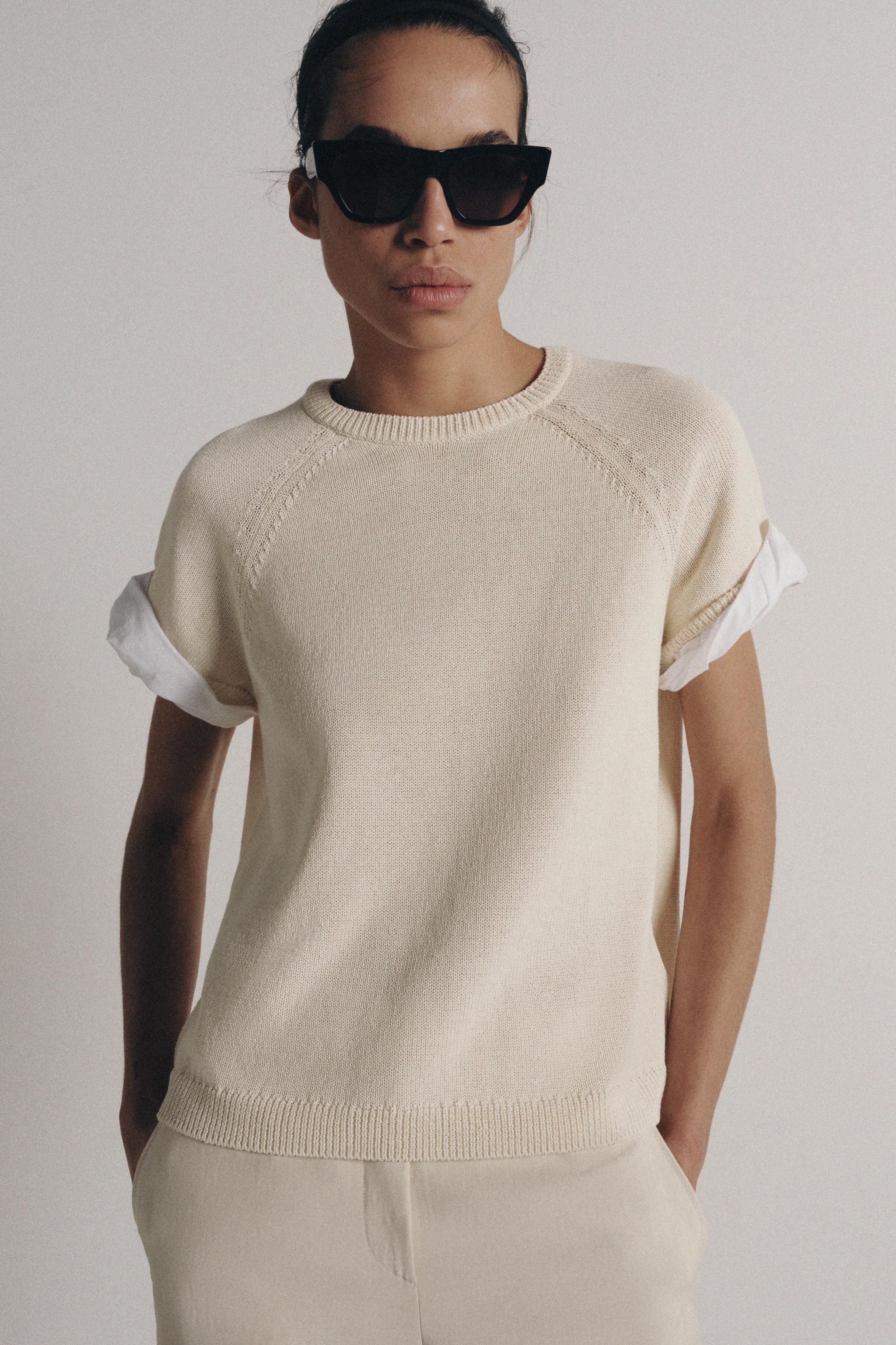 COMBINED TURN-UP SLEEVE KNIT JUMPER