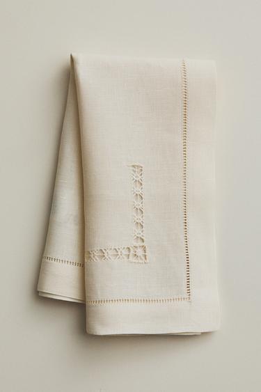 Zaras FLERPACK LINNESERVETTER MED HÅLSÖM (2-PACK) - Naturfärg