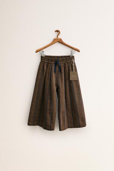 Zara ZARA TIMELESS - STRIPED PRINT PANTS - taupe brown