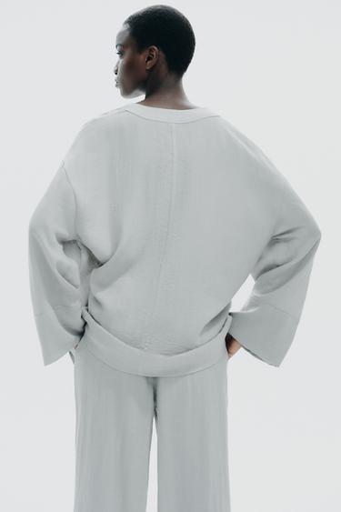 SIDE TIE KIMONO - Pearl marl by Zara - Image 5