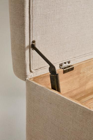 BANQUETTE RANGEMENT BOIS ET LIN - Beige clair de Zara - Image 2