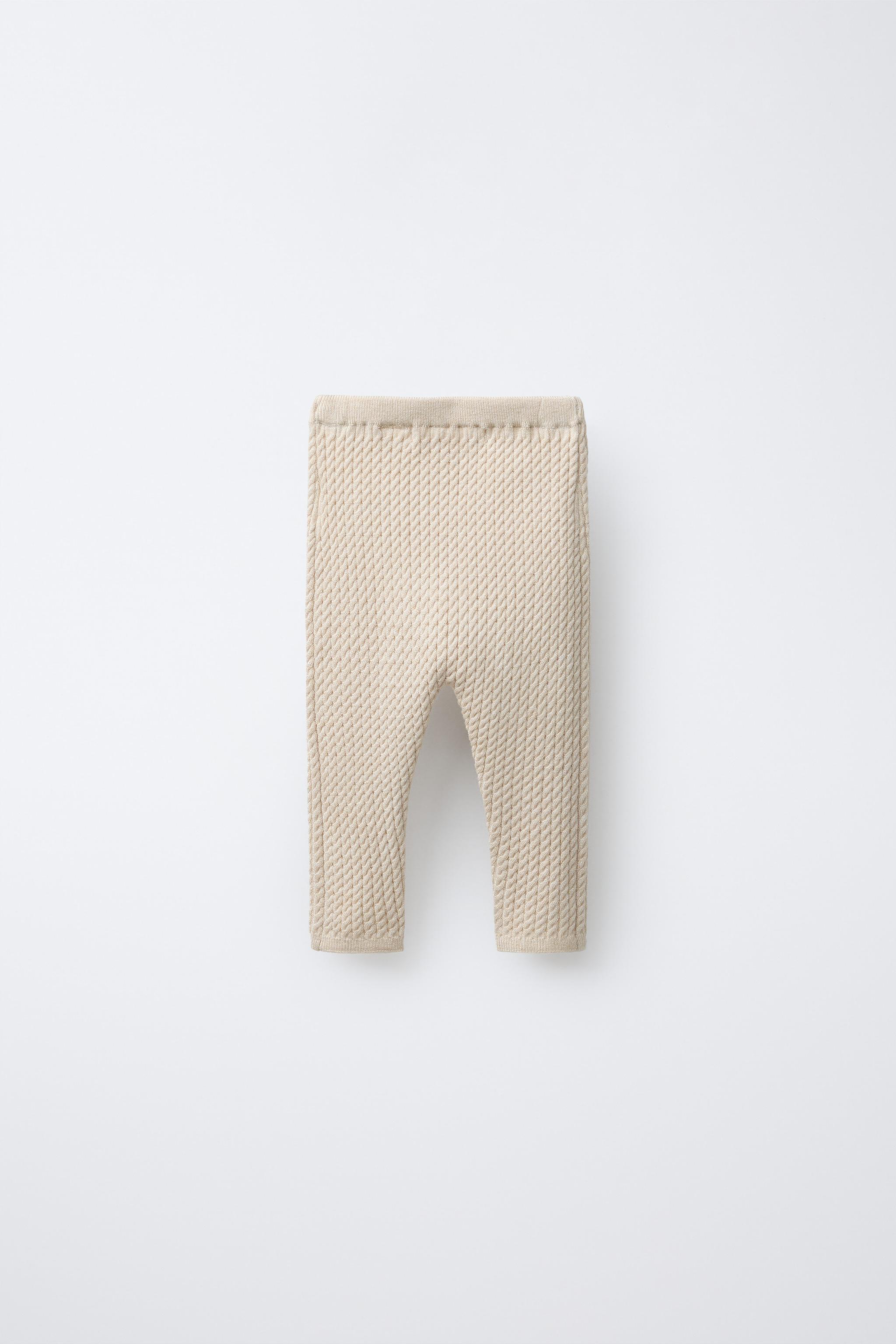 CABLE-KNIT LEGGINGS — Sand / Marl
