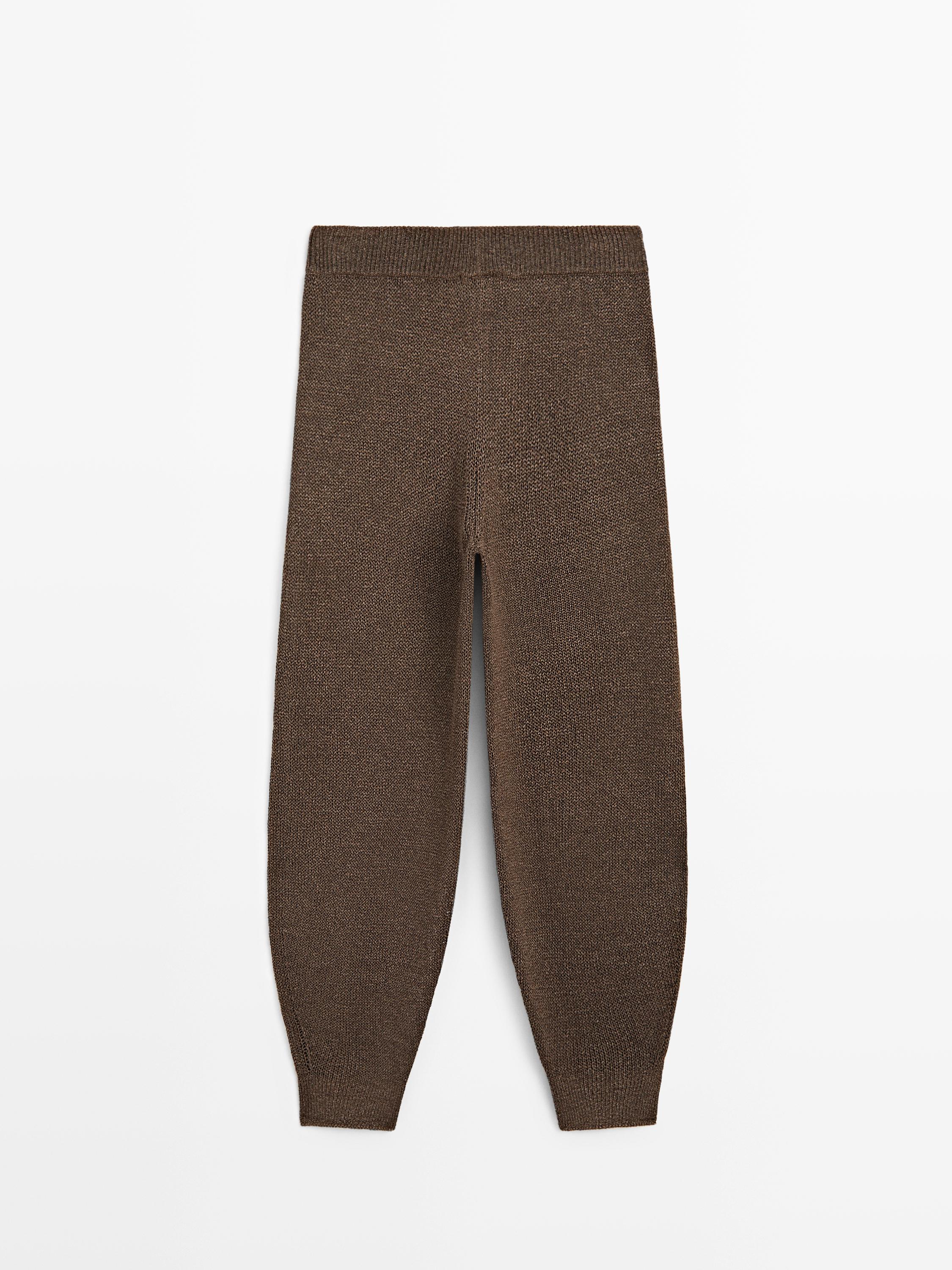 Total look balloon fit knit trousers