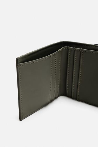 PORTEFEUILLE PORTE-MONNAIE EFFET GOMME - Vert kaki de Zara - Image 4