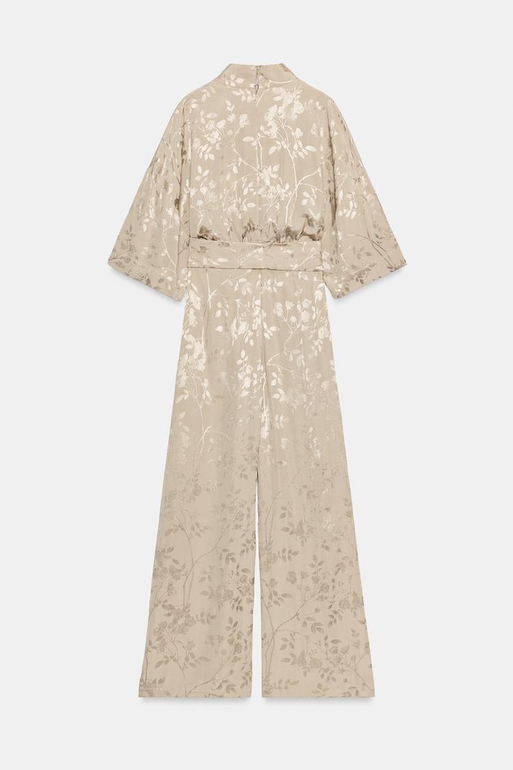 Enterizo kimono jacquard con cinturón 6