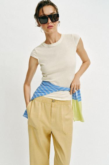 ELASTIC WAIST TROUSERS - Mid-yellow by Zara - Image 2