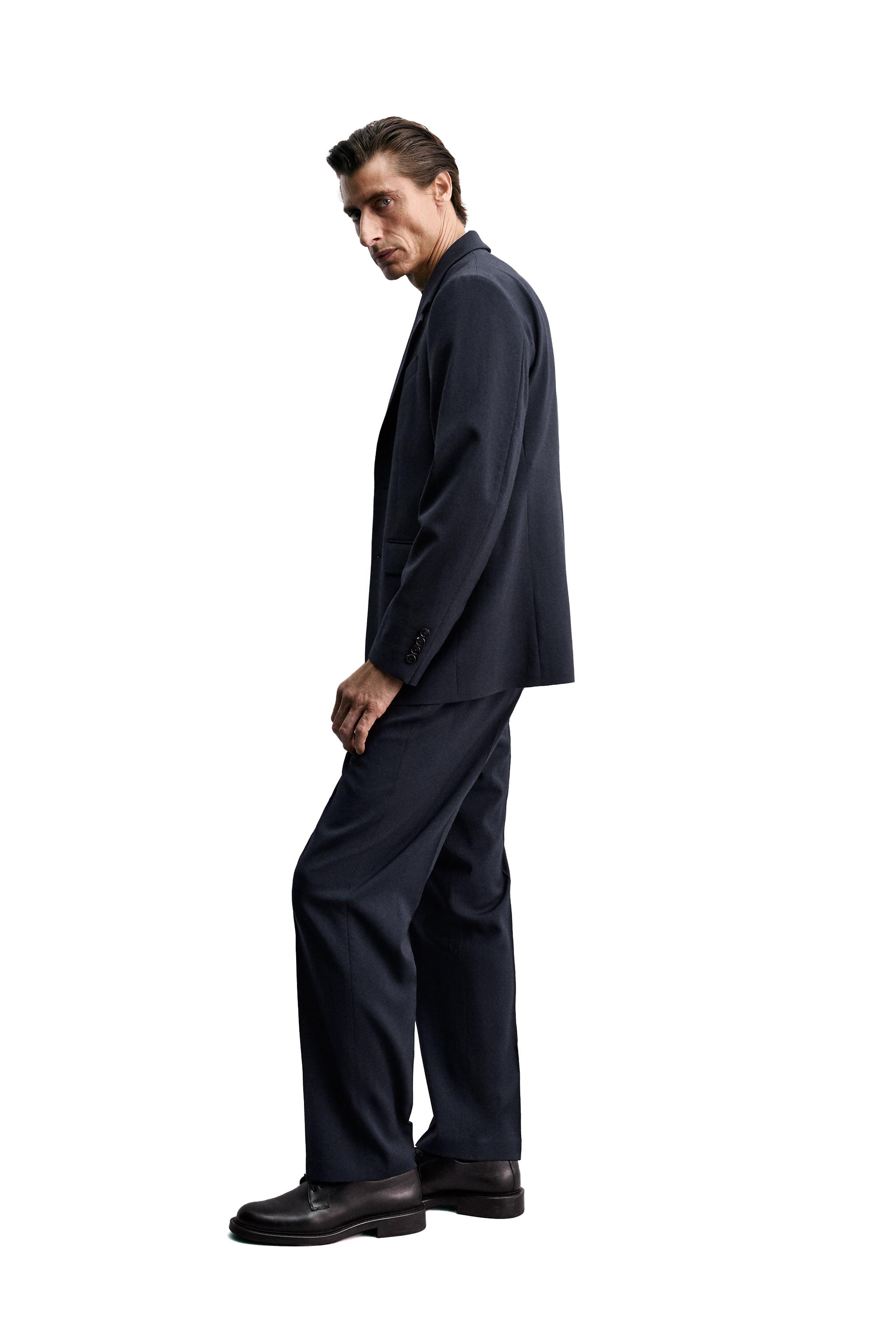 【ZARA】 ウールジャケット ボタン付き 100%ウール製ゴールドボタン ジャケット - ダークグレー | ZARA