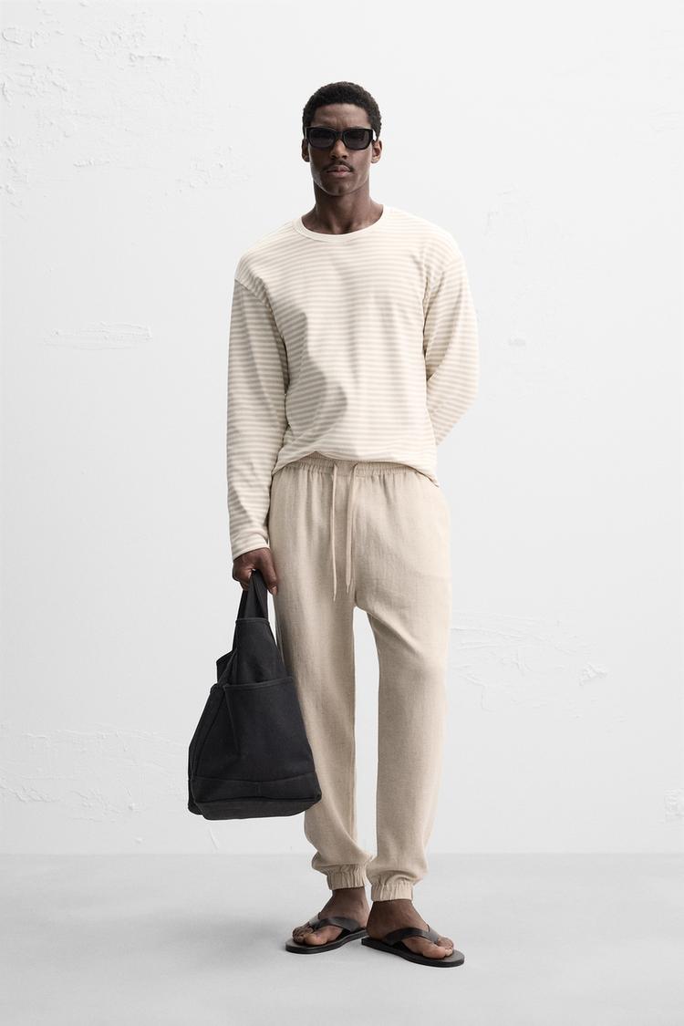 Zara Pantalones Lino Hombre PANTALÓN REGULAR FIT VISCOSA LINO