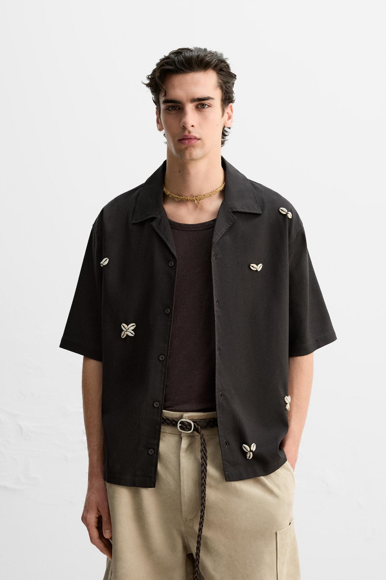 RELAXED FIT SHELL SHIRT - Dark brown by Zara