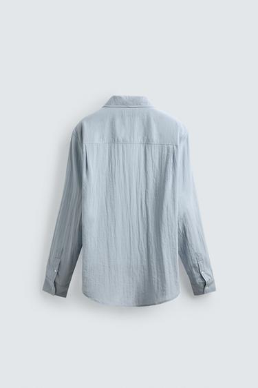 FLOWING TEXTURED SHIRT - Sky blue by Zara - Image 7