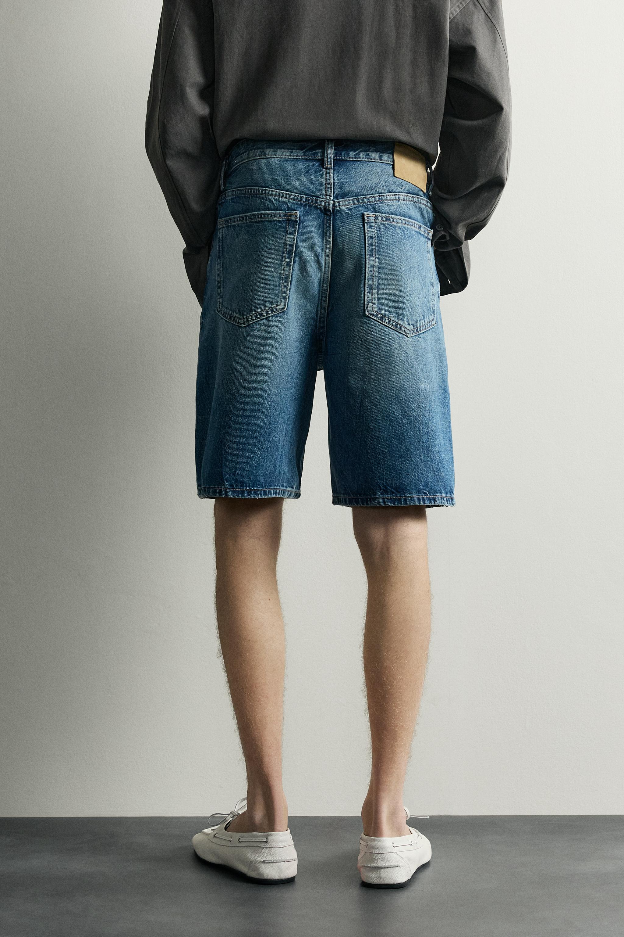 Zara STRAIGHT FIT DENIM BERMUDA görsel 3