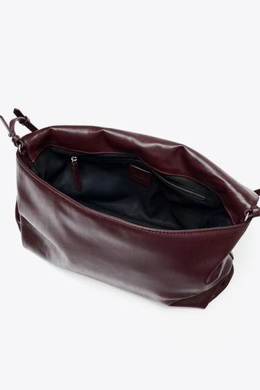 BOLSO SOBRE ASA - Rojo Burdeos de Zara