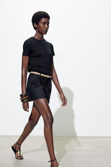 DARTED BERMUDA SHORTS WITH BELT - Black by Zara - Image 3