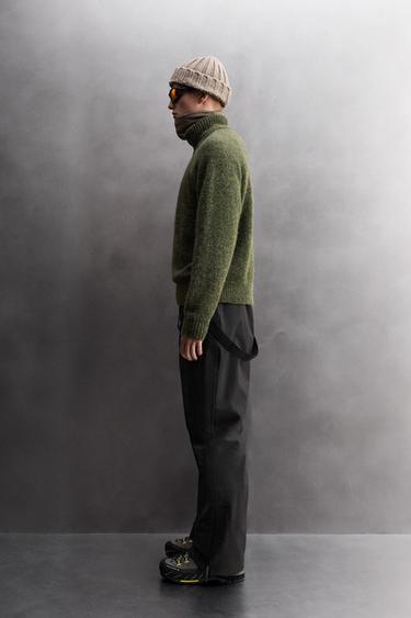 QUARTER-ZIP WOOL BLEND JUMPER - Green marl by Zara - Image 3