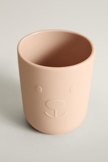 KIDS' BEAR SILICONE TUMBLER — Pink 2