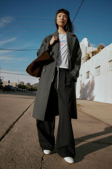 ABRIGO OVERSIZE SOFT - Gris de Zara