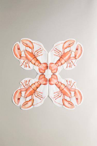 PACK OF 20 LOBSTER PAPER NAPKINS - Orange by Zara - Image 3