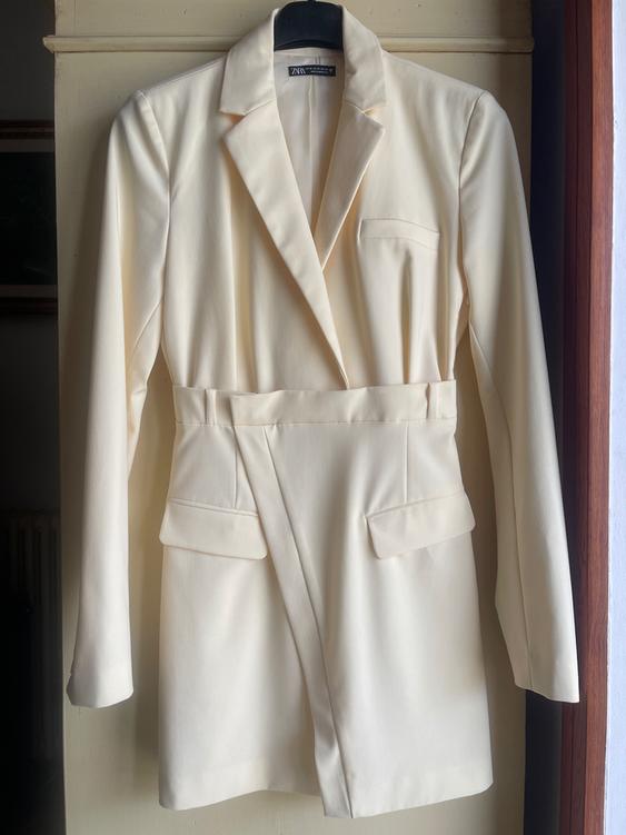 zara cream blazer dress SECOND HAND Pitira Teen Girls Summer Color:Maze 10/42 Beige chain belt with Eiffel