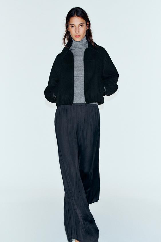 FLOWING WIDE-LEG TROUSERS - Midnight blue by Zara - Image 0