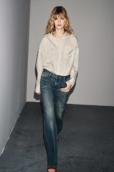 ZW COLLECTION LOW-RISE BOOTCUT JEANS - Blue by Zara