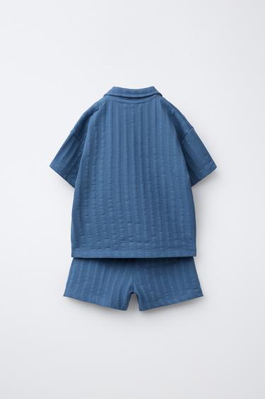 COMPLETO JOGGING MAGLIETTA POLO E BERMUDA - Blu di Zara