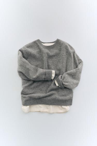 100% CASHMERE KNIT SWEATER - Grey marl by Zara