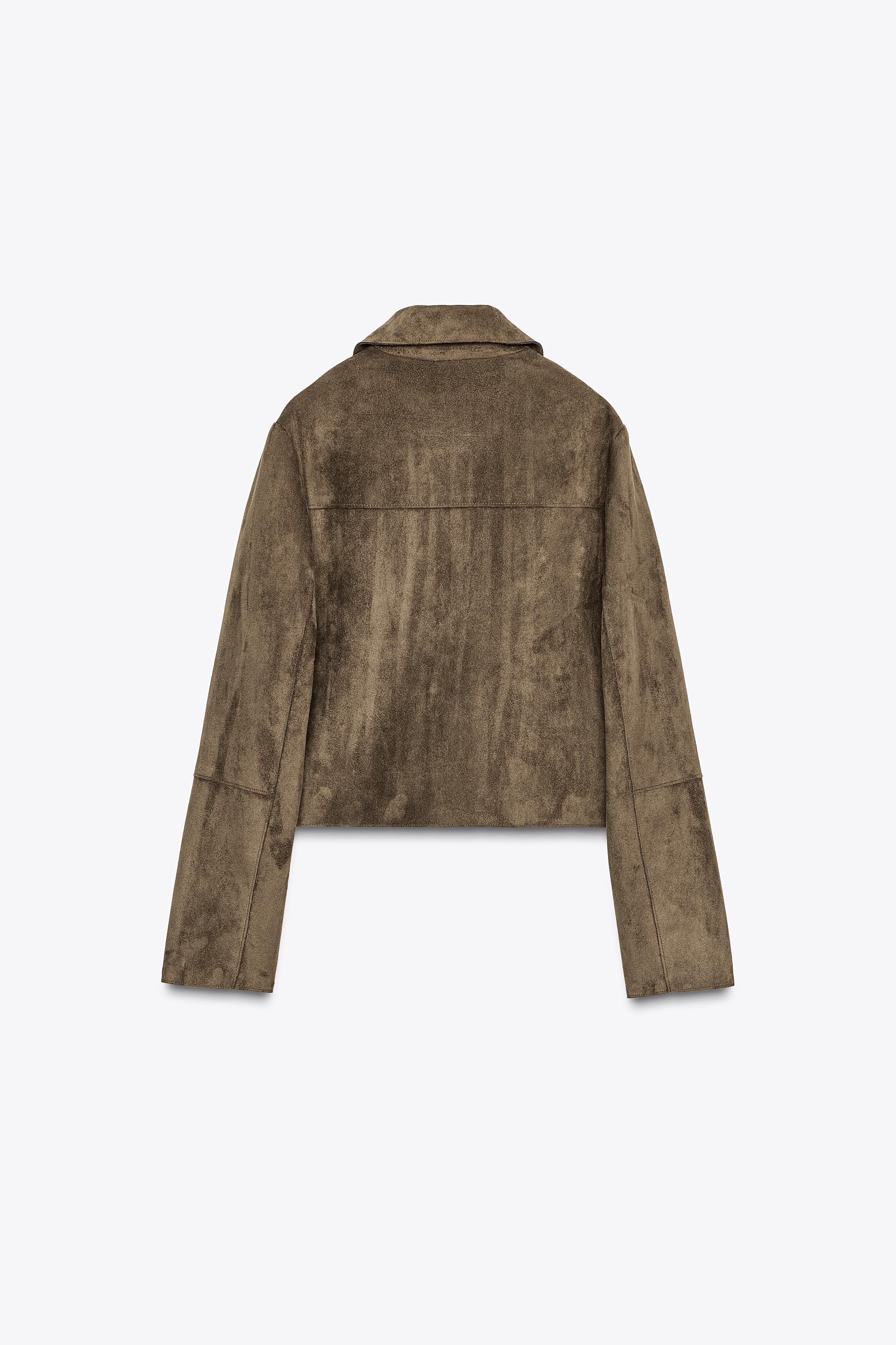 FAUX SUEDE CROPPED JACKET