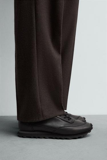 CASUAL LEATHER TRAINERS - Black by Zara - Image 0