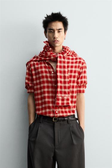 LIMITED EDITION CHECKED SHIRT - Bela / Rdeča od Zare