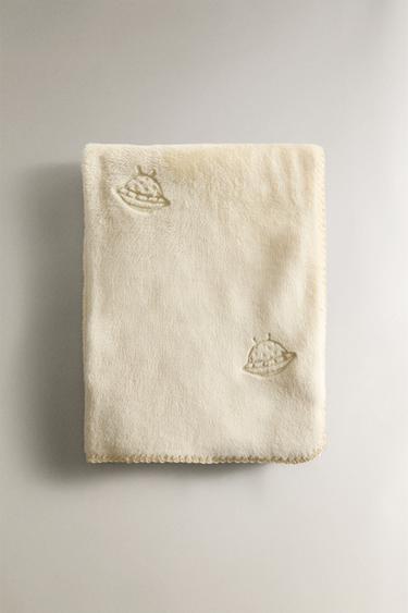CHILDREN'S SPACESHIP FLEECE BLANKET - Butter by Zara - Image 4