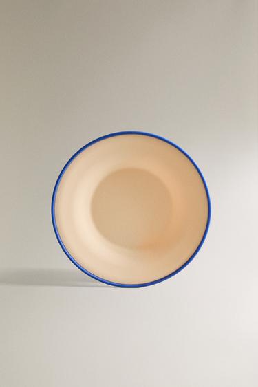 ASSIETTE ENFANT SILICONE CONTRASTE - Écru / Bleu de Zara - Image 0