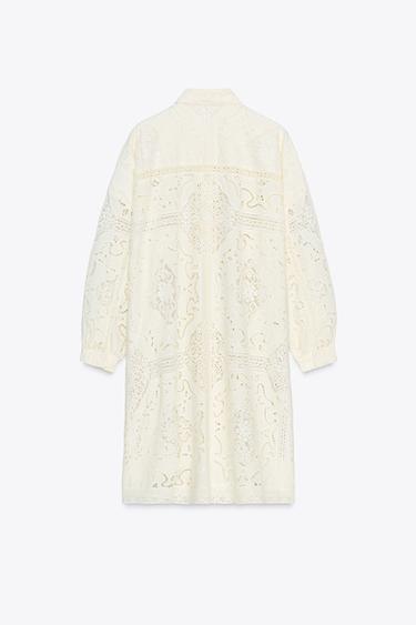 ROBE CHEMISE BRODERIES ZW COLLECTION - Beige de Zara - Image 2