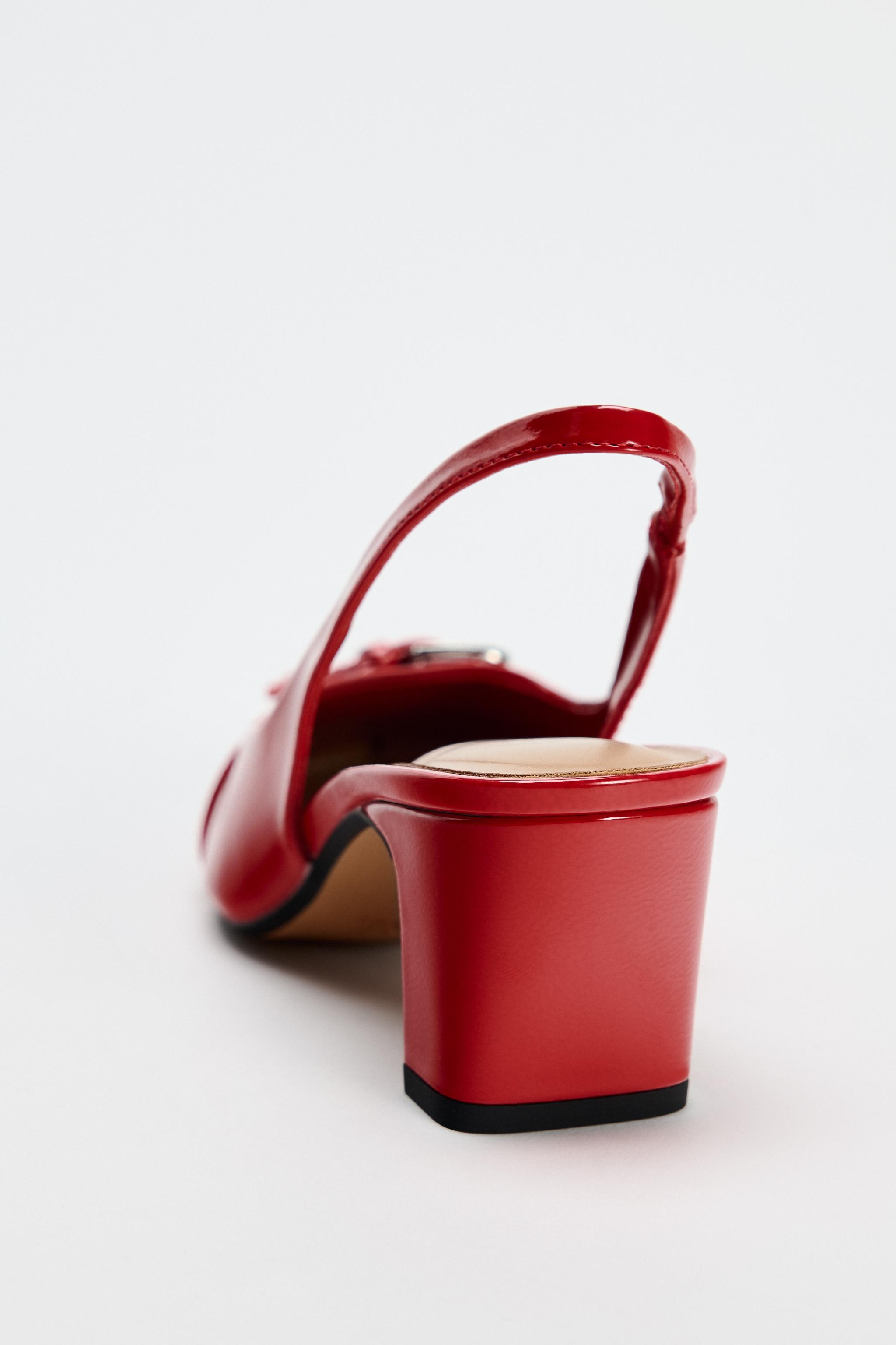 SLINGBACK BUCKLE SHOES - Red | ZARA United States SLINGBACK BUCKLE SHOES - Red | ZARA United States