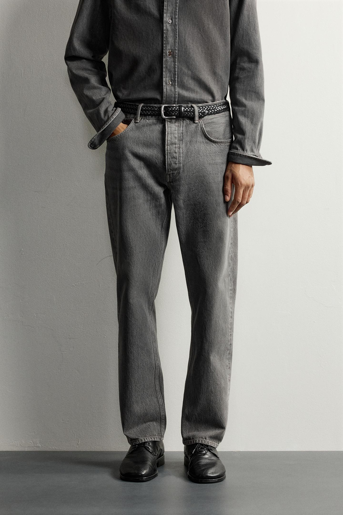 Мужские джинсы Zara Regular Fit, цвет: Серый — фото 2