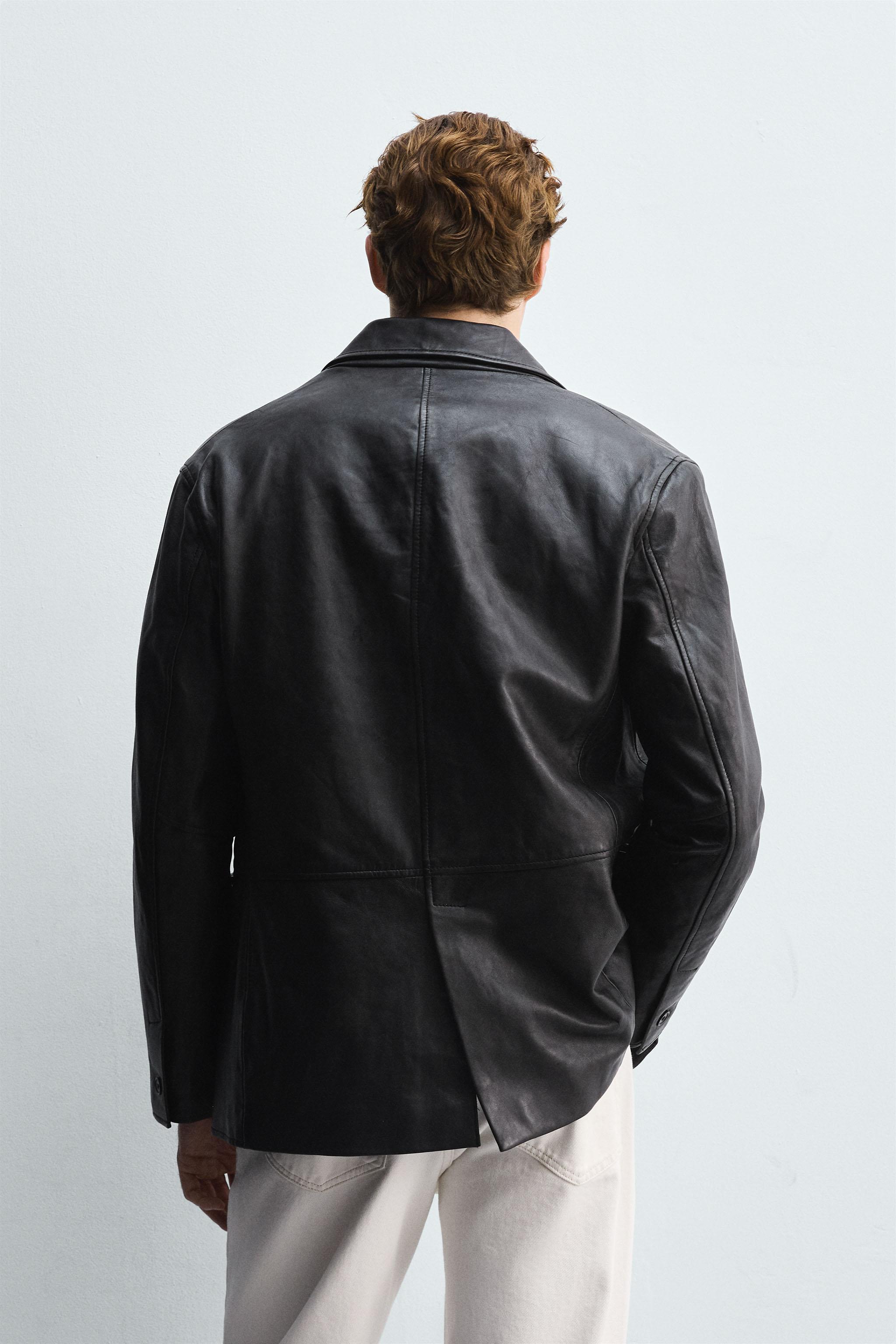 黒 レザーブレザー Mサイズ レザーブレザー - ブラック | ZARA Japan / 日本