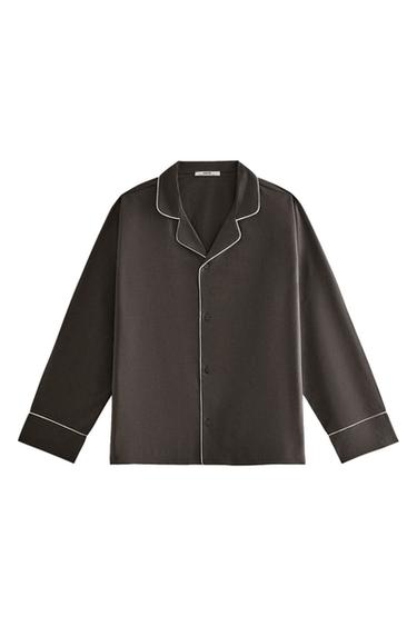 POPLIN SHIRT - Dark grey by Zara