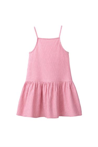 Zara STRIPED PRINT DRESS - Bubble gum