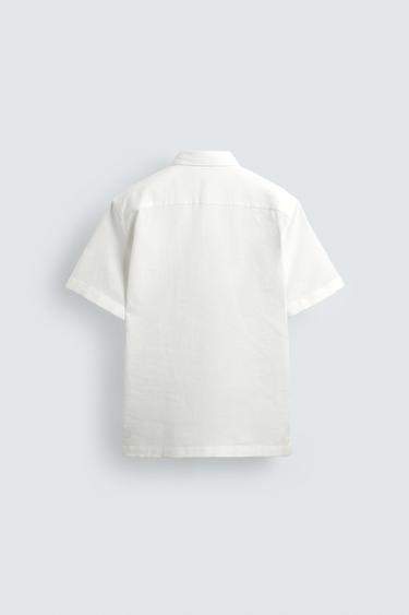 REGULAR FIT LINEN/COTTON SHIRT - White by Zara - Image 7