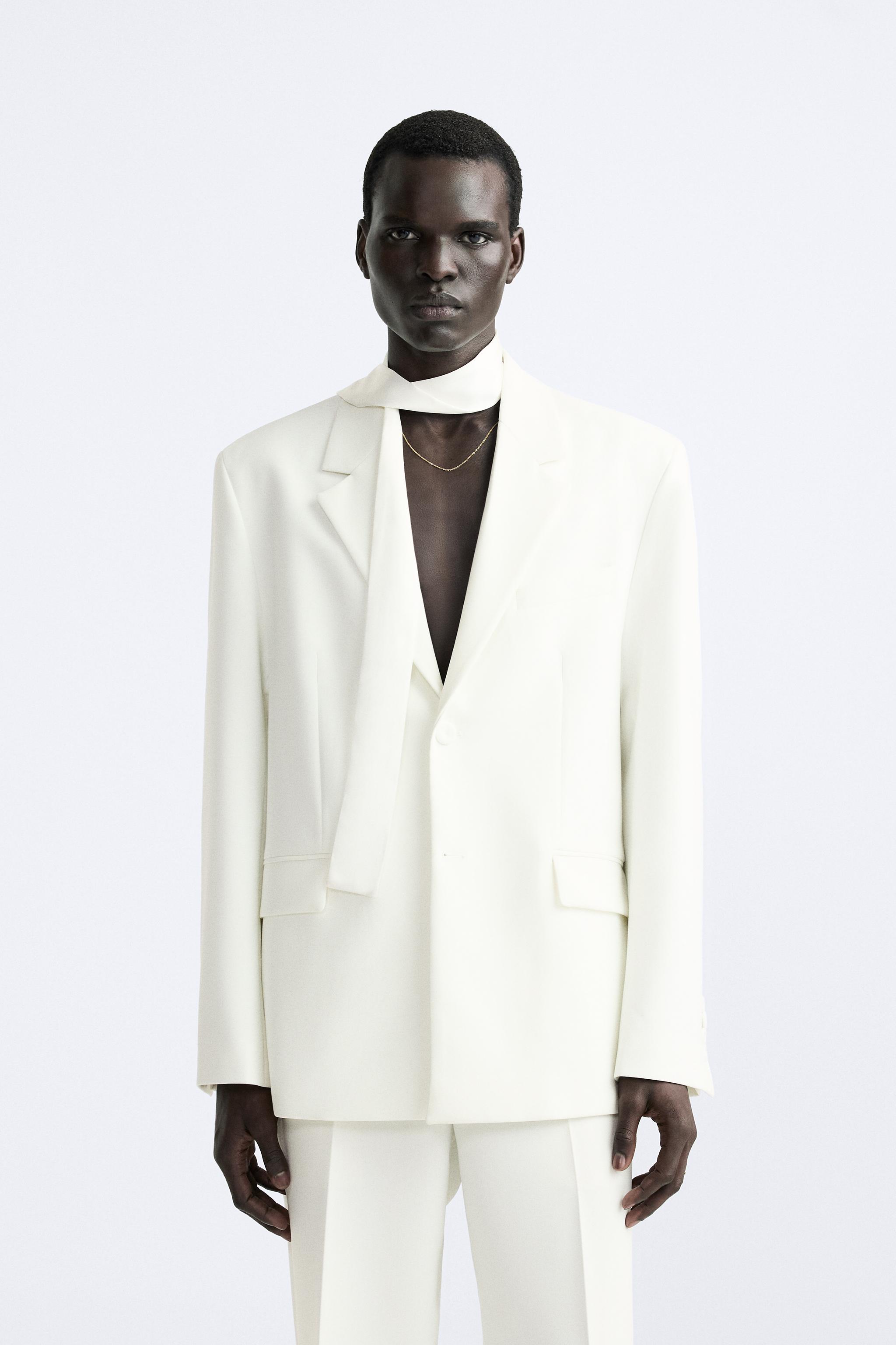 Zara white suit outlet jacket