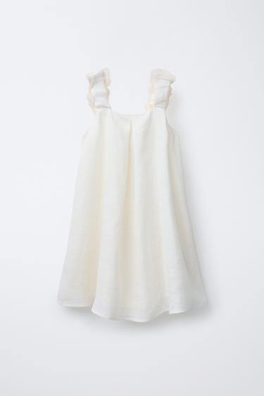 100% LINEN ORGANZA DRESS - Ecru by Zara - Image 0
